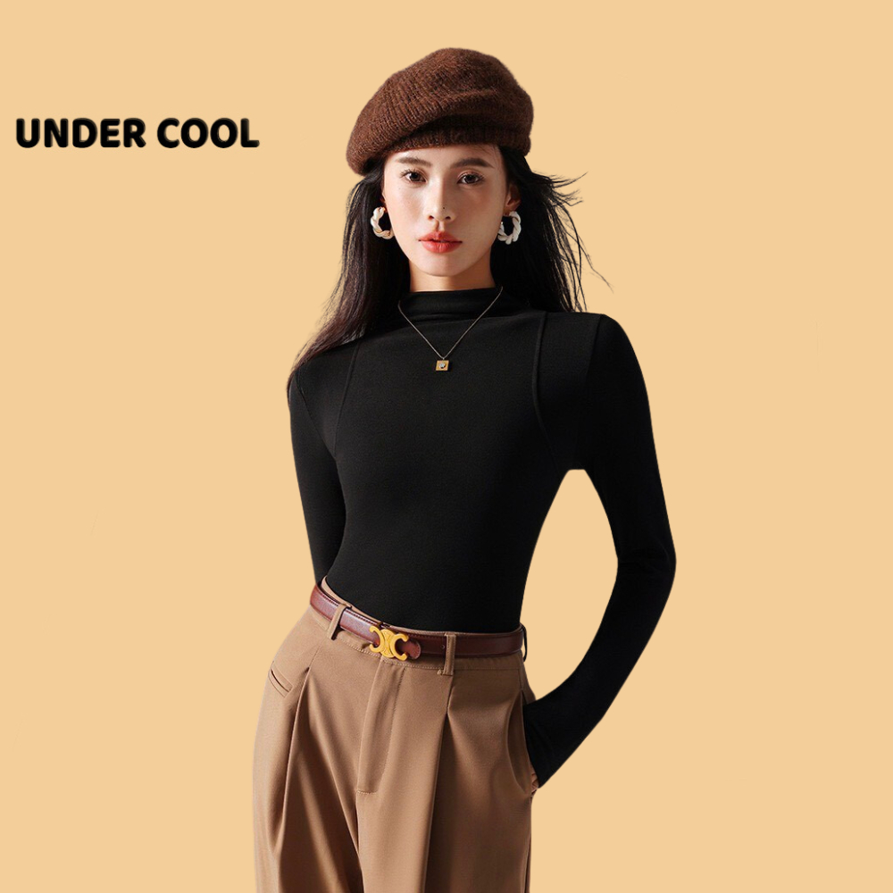 Áo Giữ Nhiệt Nữ Dài Tay UNDERCOOL Dáng Suông Basic Cổ 3cm Mềm Mại Nhiều Màu ADT05