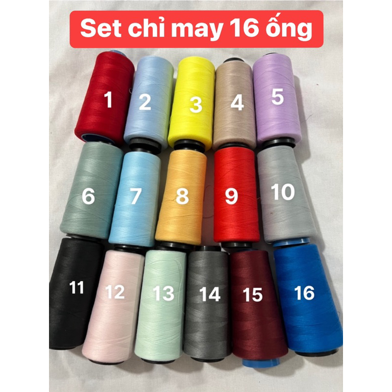 chỉ may màu 16 ống (1ống 2500m) | Shopee Việt Nam