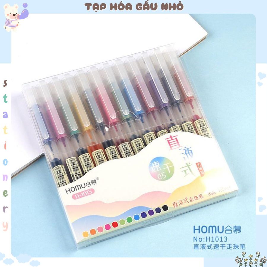 Bộ bút gel 12 màu HOMU H-1013 màu sắc [ Taphoagaunho] | Shopee Việt Nam