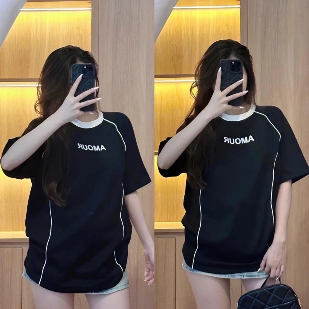 Áo thun unisex nữ tay lỡ form rộng in chữ AMOUD THUUNISEX M1162