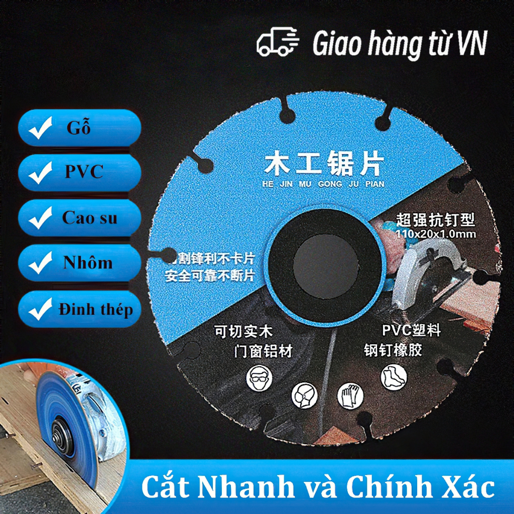 Bộ lưỡi cắt gỗ máy mài hợp kim 110mm dành cho thợ mộc-lưỡi mài bằng hợp ...
