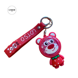 Móc Khóa Gấu Dâu Thơm LINDO, Móc Khóa Xinh Xắn, Quà Tặng Đáng Yêu, Treo Balo, Cặp