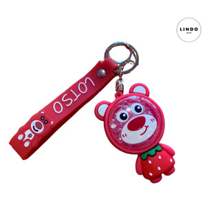Móc Khóa Gấu Dâu Thơm LINDO, Móc Khóa Xinh Xắn, Quà Tặng Đáng Yêu, Treo Balo, Cặp