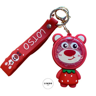 Móc Khóa Gấu Dâu Thơm LINDO, Móc Khóa Xinh Xắn, Quà Tặng Đáng Yêu, Treo Balo, Cặp