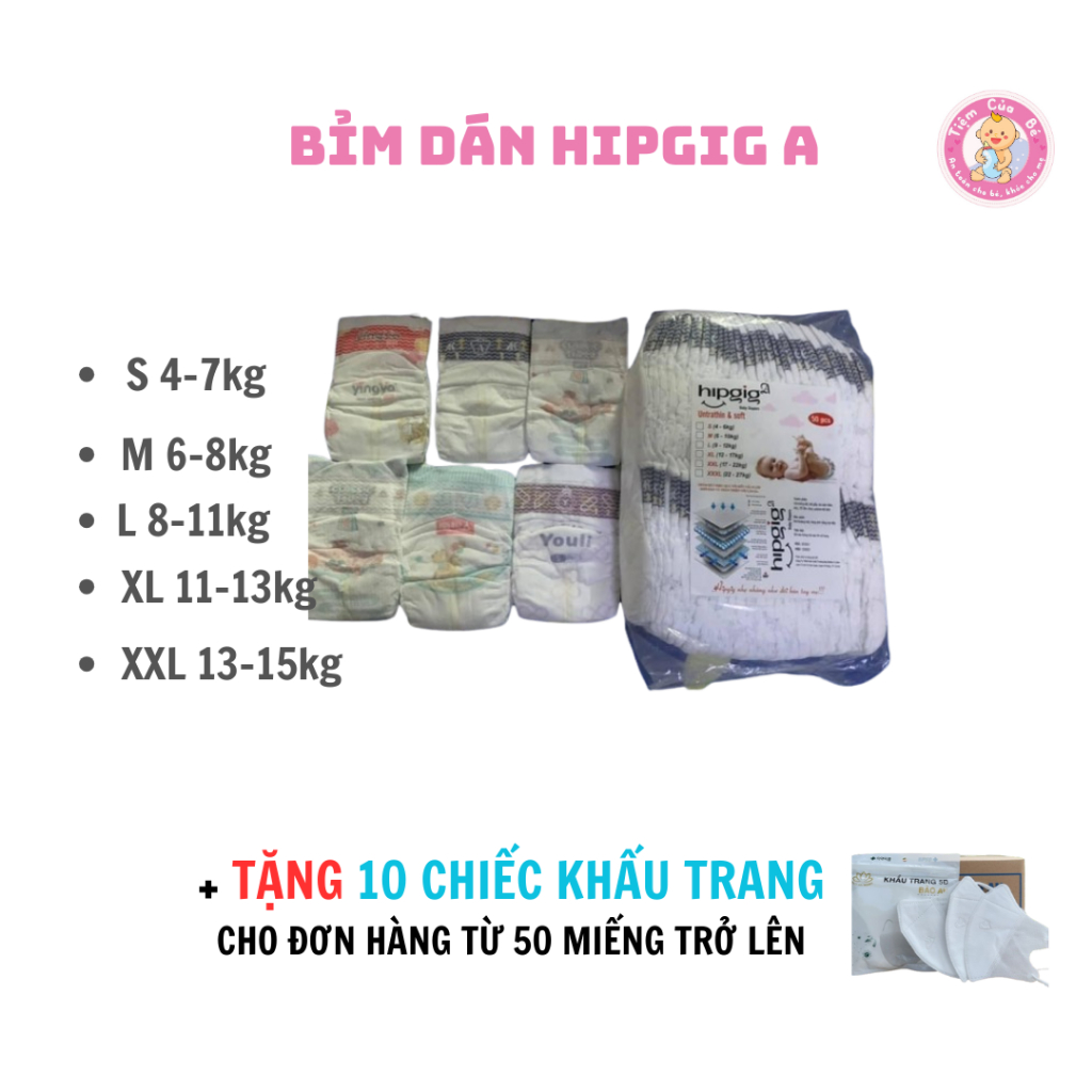 100 Miếng Bỉm dán Hipgig A size S/M/L/XL | Shopee Việt Nam