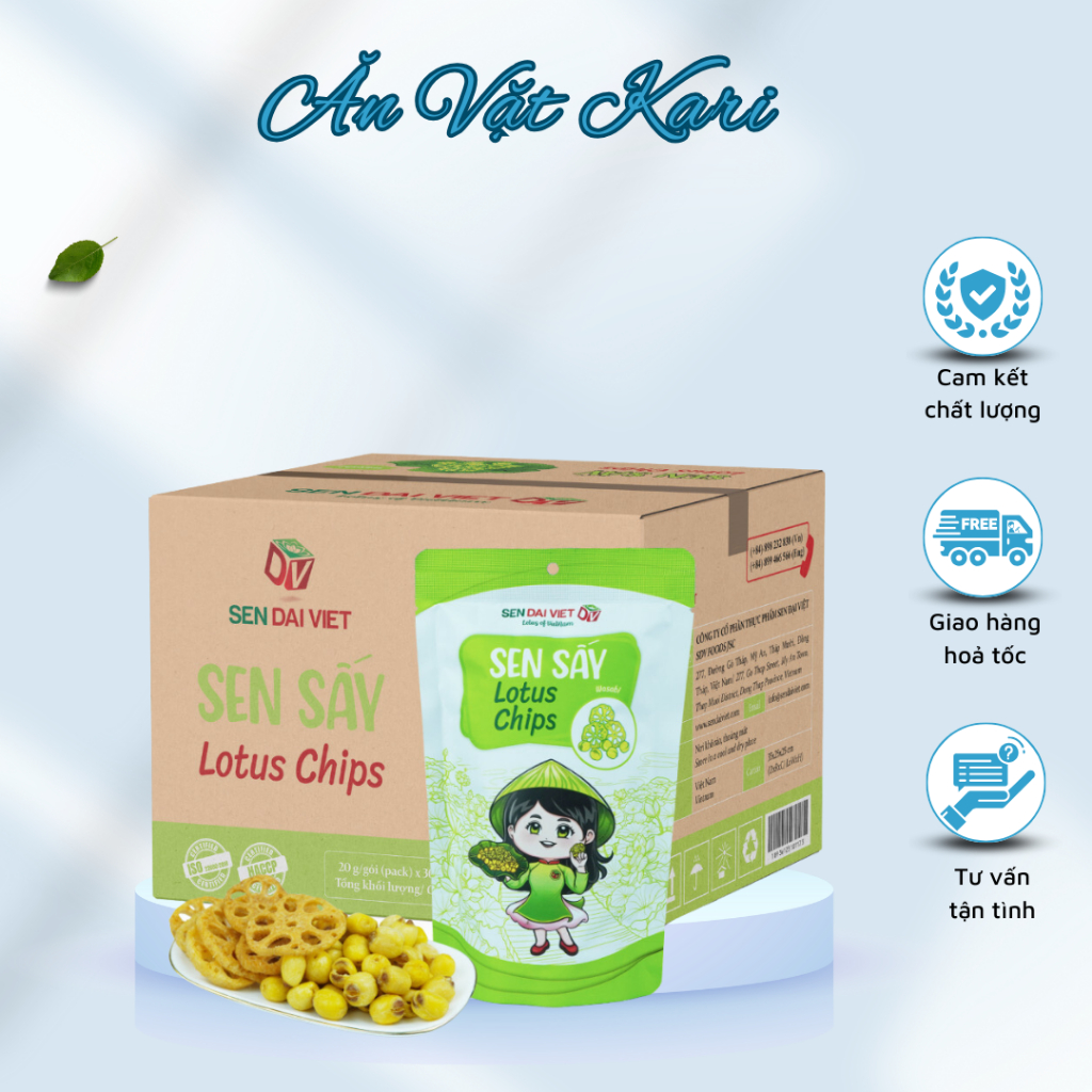 Combo Sen Sấy Tẩm Vị Wasabi Lotus Chips Vị Cay Nồng Béo Bùi Kết Hợp