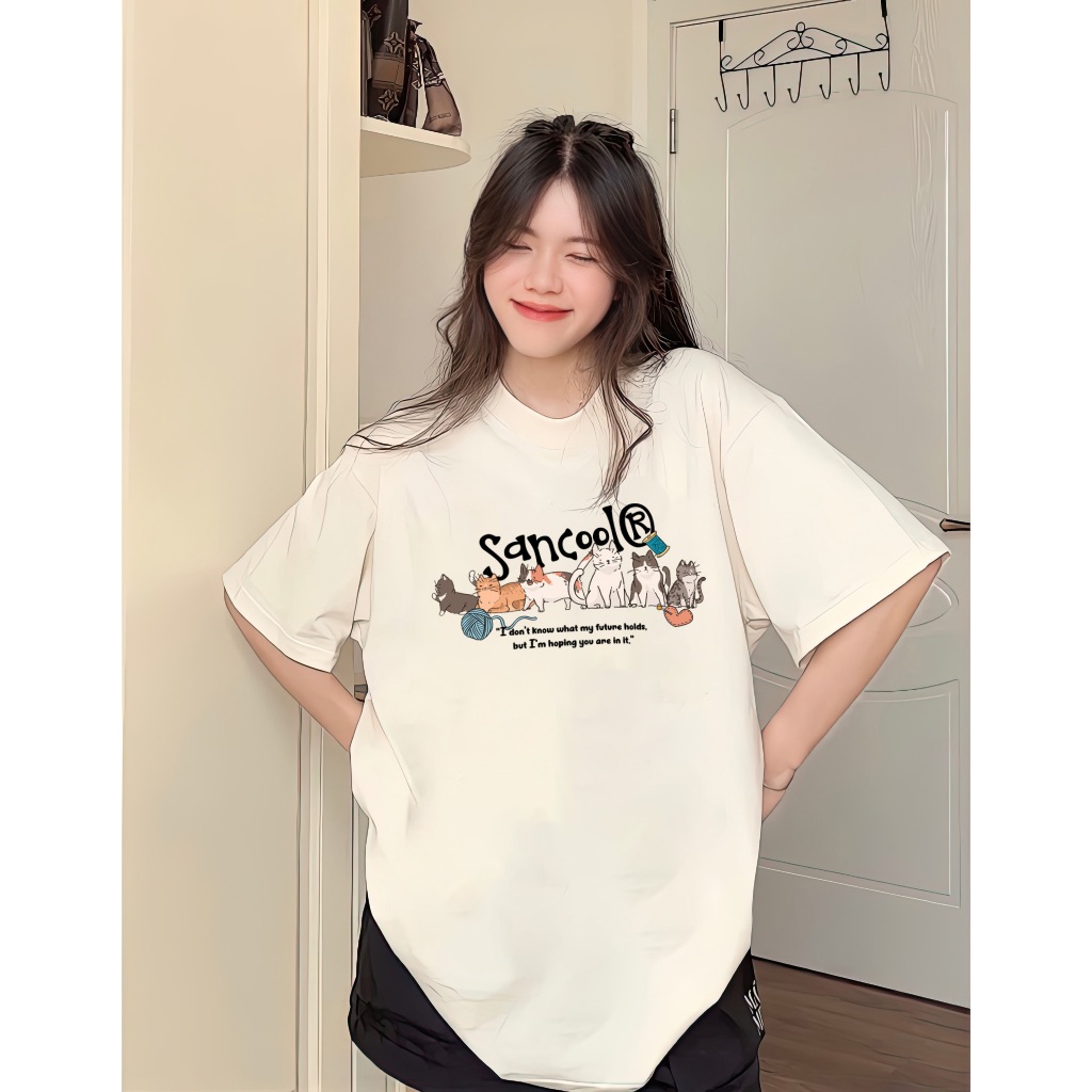 Áo Thun Local Brand Sancool Unisex Premium Cotton Happy Cats Ss.1 - SC018 | BigBuy360 - bigbuy360.vn