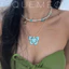 Chocker sao biển freestyle QUEMEO đá Hải lam cuốn hút