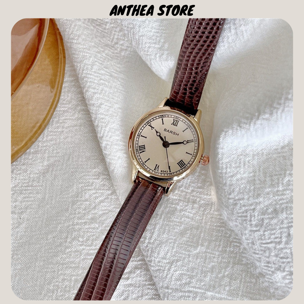 Đồng hồ nữ mặt nhỏ Barsh dây da cao cấp phong cách vintage BAT02 ...