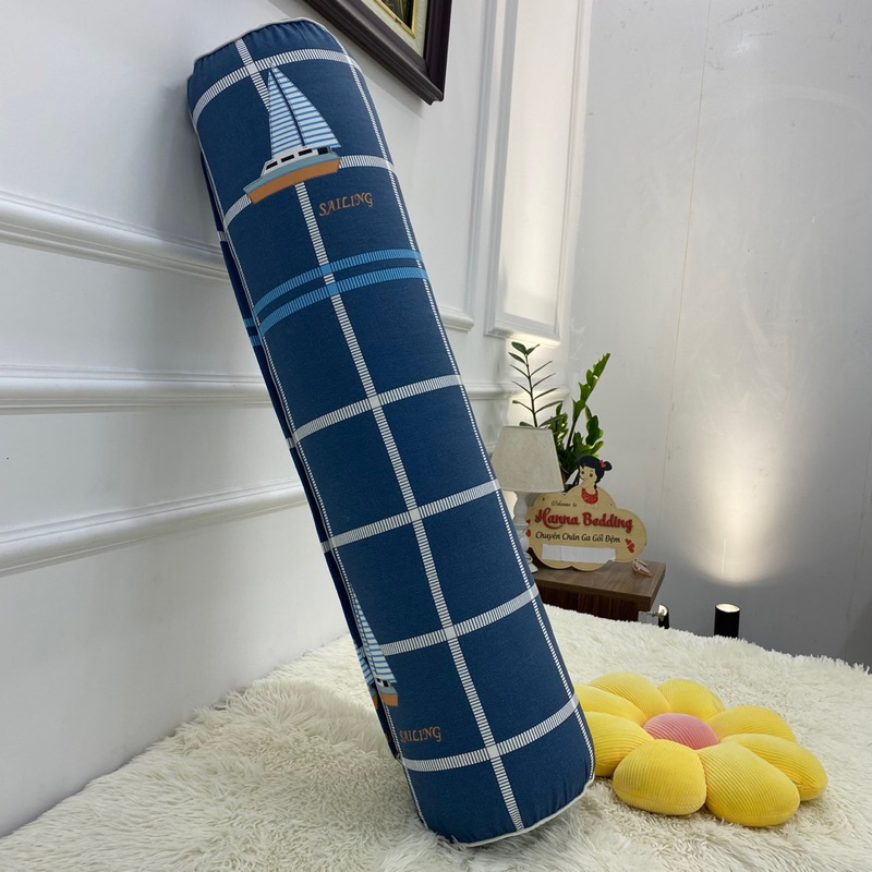 Gối Ôm Người lớn Vỏ Cotton 100%,Mềm Mát,Có Khoá Kéo Tiện Lợi,SUNDEVI BEDDING,Gối Ôm DÀI 100CM bo tròn 2 đầu