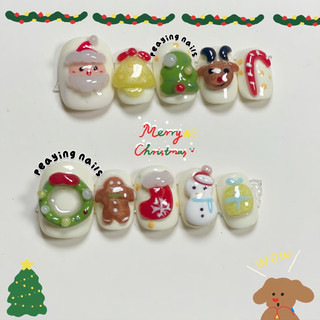 Nailbox nặn gel nổi merry Christmas form ngắn dễ thương