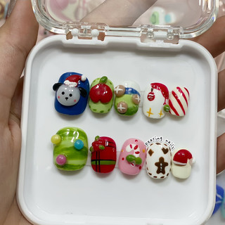 Nailbox nặn gel nổi merry Christmas form ngắn được đổi form