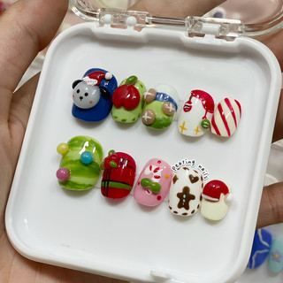 Nailbox nặn gel nổi merry Christmas form ngắn được đổi form