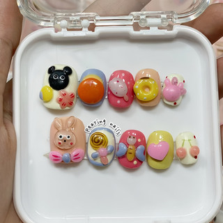 Nailbox nặn gel nổi form ngắn dễ thương được đổi form