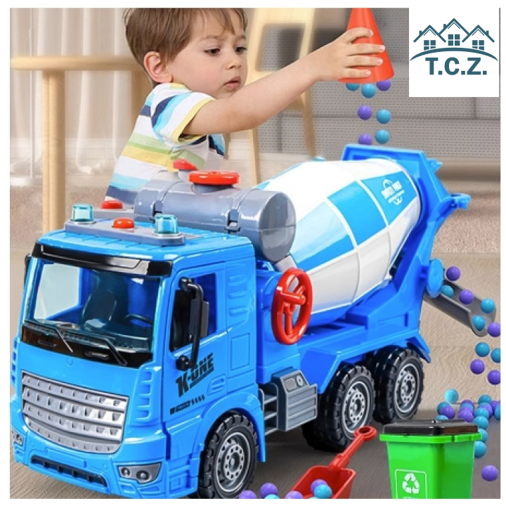 Xe đồ chơi cho bé trai,xe trộn bê tông, xe công trình đồ chơi ( không kèm bi )