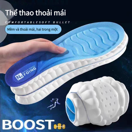 Lót giày thể thao 4D, Miếng lót giày cao su non, Miếng đế lót giày cao cấp êm đàn hồi thoáng khí chống sốc