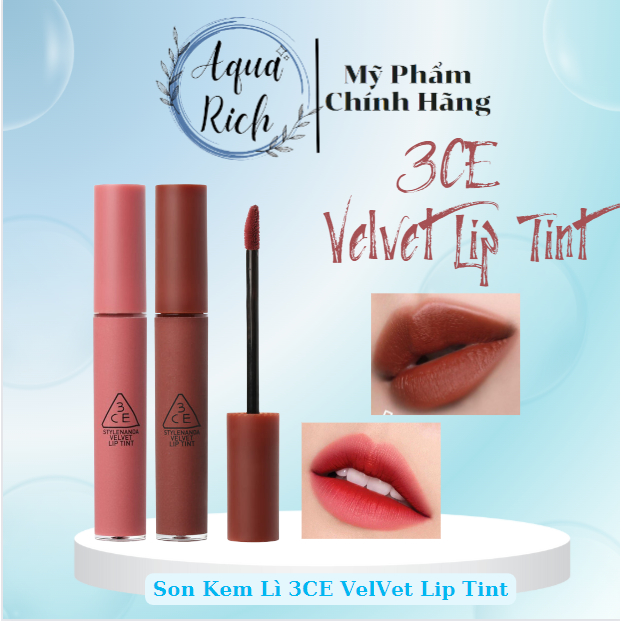 Son kem 3CE Velvet Lip Tint Taupe- Pink Break- Speak Up-Near And Dear ...