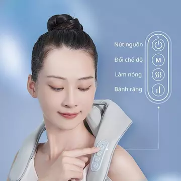 Máy massage cổ vai gáy, gối massage cổ vai gáy, massage đa năng, chất liệu cao cấp, massage làm nóng NTC kiểm soát nhiệt