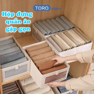 Hộp đựng quần áo, đựng đồ lót, tất vớ TORO chất liệu vải oxford tấm nhựa PP cứng cáp có thể gập gọn thông minh