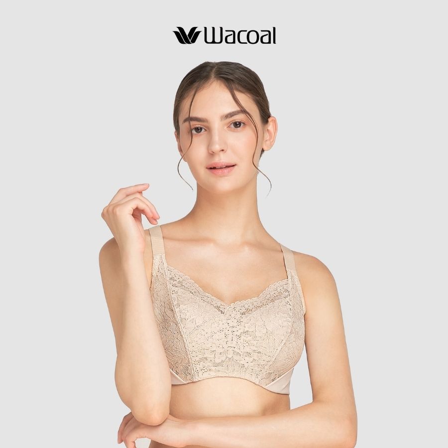 Áo lót Wacoal IIB4223 big size, có gọng, nâng vừa, mút mỏng, ren dệt - IB4223