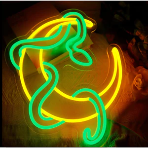 Đèn LED Neon Siêu Sang - Hình Con Rắn Và Mặt Trăng Độc Đáo[40cm] - Hiệu Ứng Ánh Sáng Huyền Ảo Cho Phòng Ngủ và Quán Cafe