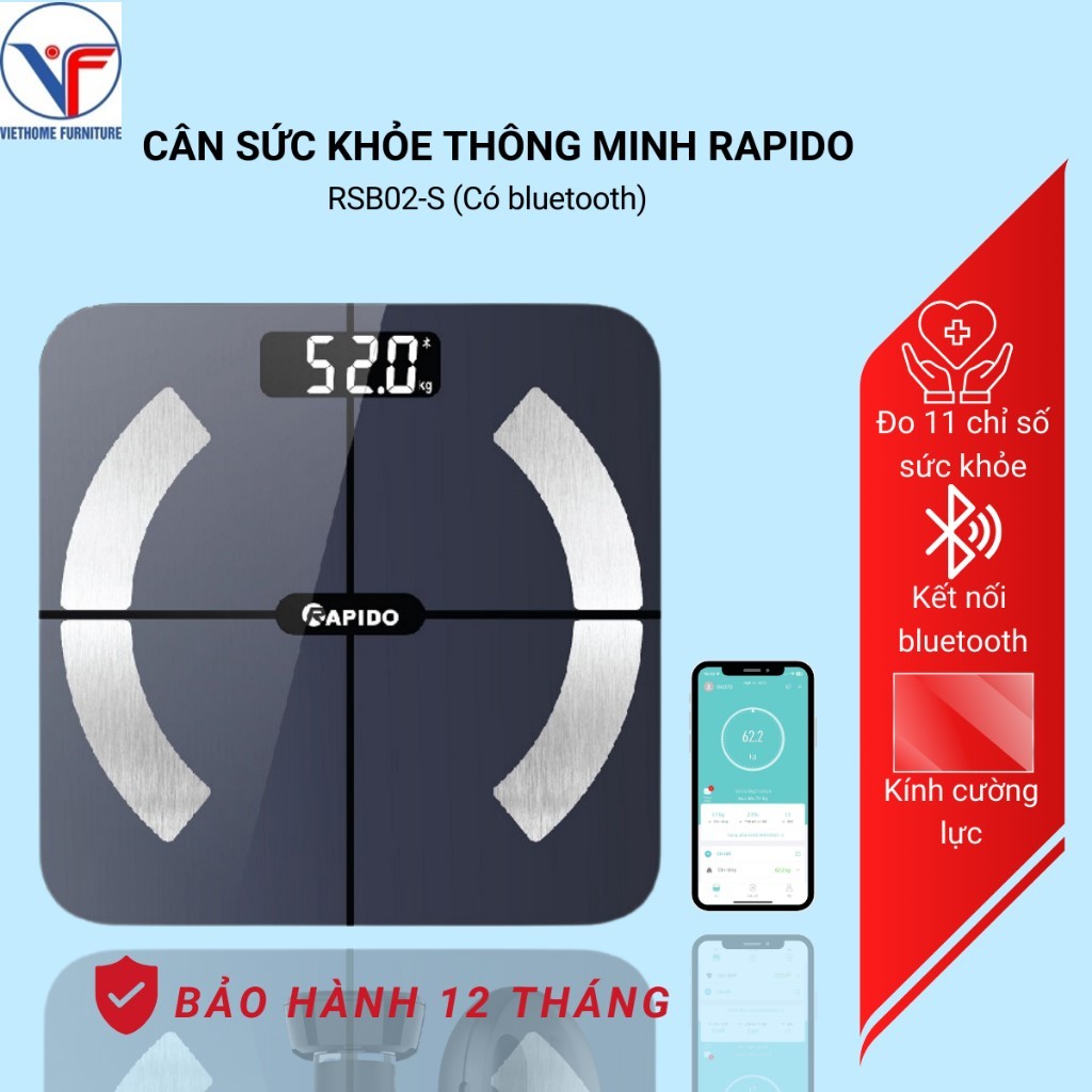 Cân Sức Khỏe Thông Minh Rapido Rsb02 S Có Bluetooth Shopee Việt Nam 