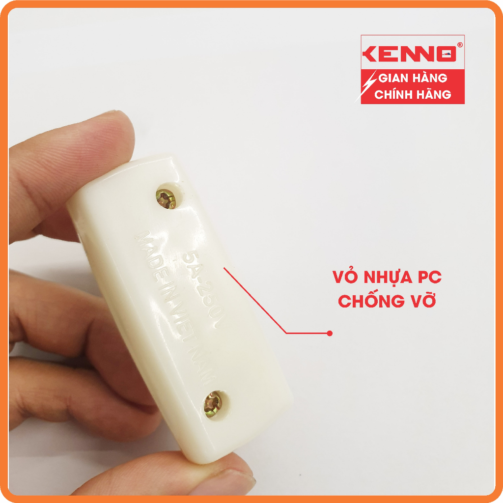 Công tắc điện quả nhót bật dạ quang KENNO NT cực đồng đúc