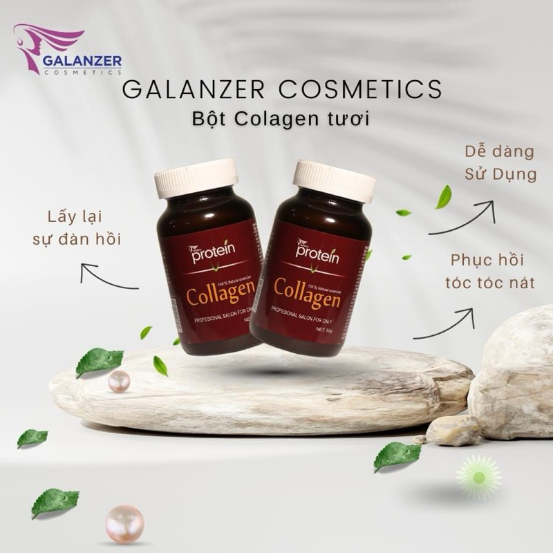 Bột Collagen pha Hấp Dầu, Uốn duỗi tẩy nhuộm Galanzer Protein Phục Hồi chắc khoẻ tăng dưỡng Tóc