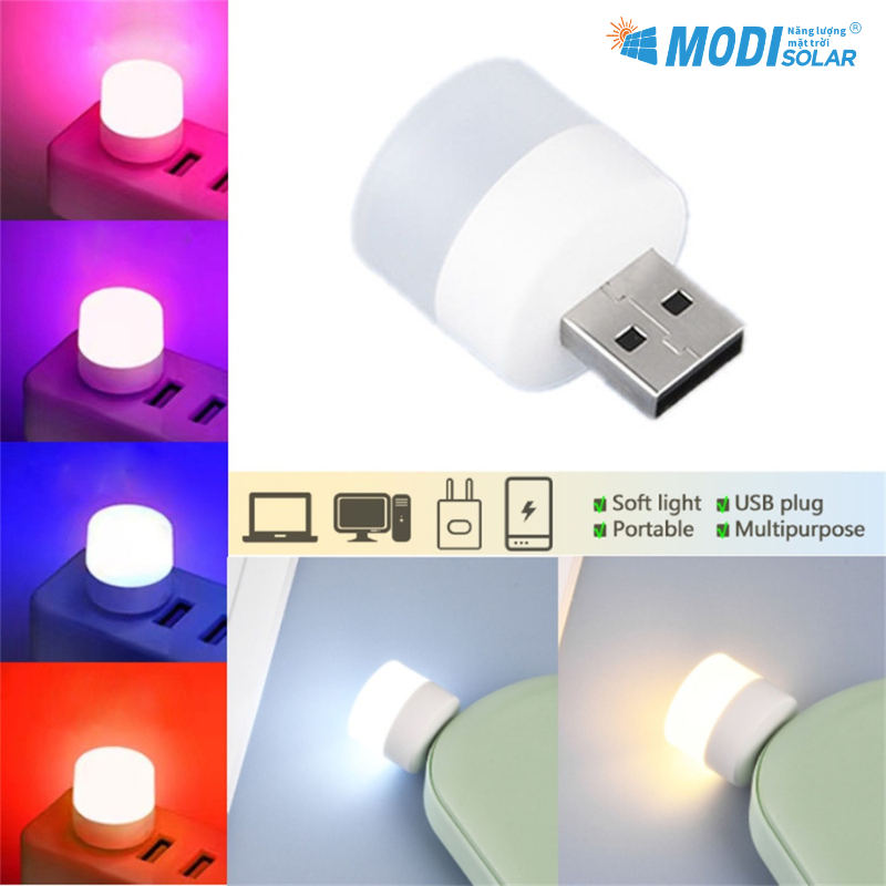 Ảnh Đèn LED USB Mini MODI SOLAR, Đèn Ngủ LED USB Mini Đọc Sách Bảo Vệ Mắt, Trang Trí Phòng Nhỏ Gọn 1