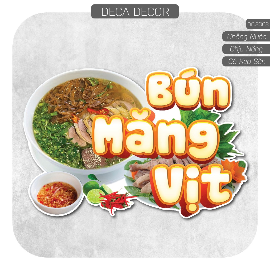 Decal BÚN MĂNG VỊT - Hình dán chống nước, chống nắng dán ngoài trời ...