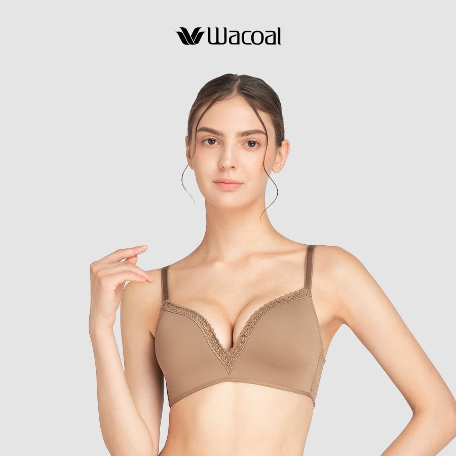 Áo ngực nữ Wacoal ILBF8202 không gọng mút mỏng nâng ngực tạo khe, Áo lót nữ liền dây chống tuột - LBF8202