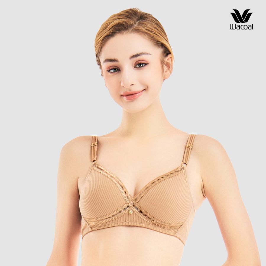 Áo lót Wacoal Lecien I22SFB199 không gọng, form thoải mái, cup 3/4, ren, dây liền - 22SFB199