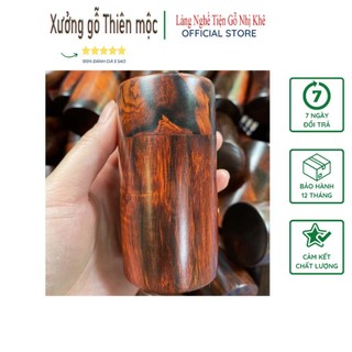 Lọ Tăm gỗ Trắc Đỏ Đen nhà tự làm bóng si kỹ đẹp xưởng nhị khê