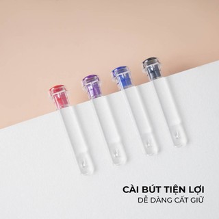 Hộp 12 Bút Bi CLASSMATE Ngòi 0.5mm, Bút Gel Mực Nước Xanh Đen Đỏ Tím Viết Siêu Trơn Có Ngòi Thay CL-GP106