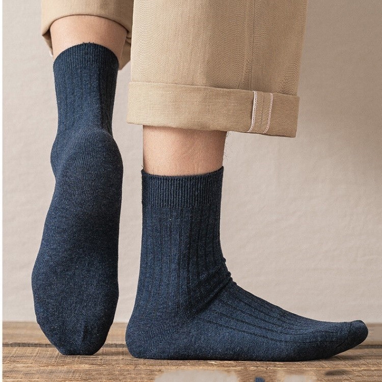 Tất cổ cao nam cotton gân tăm - Vớ nam công sở, kháng khuẩn co dãn thoải mái ZANABRA T44