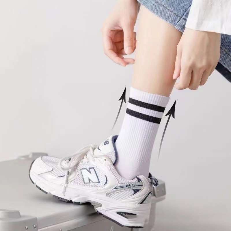 Tất cao cổ nữ kẻ sọc phong cách hàn quốc - Vớ nữ cotton mịn, co dãn ôm chân ZANABRA T588