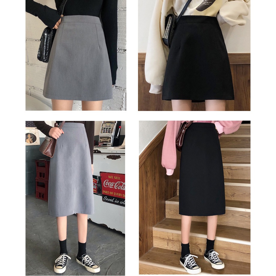 (S-5xl) Chân váy có lót trong, chân váy A nhẹ dáng dài, váy chữ A ngắn, chân váy dài có xẻ sau đủ size có Bigsize