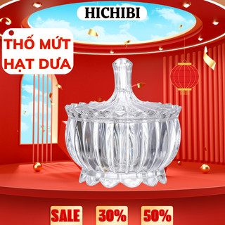 Hũ thủy tinh đựng mứt tết 15cm đựng bánh kẹo hoa quả thủy tinh pha lê cực đẹp cao cấp