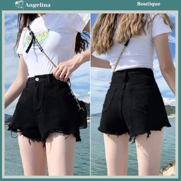 quần short nữ chữ A quần đùi nữ Quần đùi Jean nữ quần short trắng quần đùi bò big size nữ quần jean nữ trắng Đen ngắn
