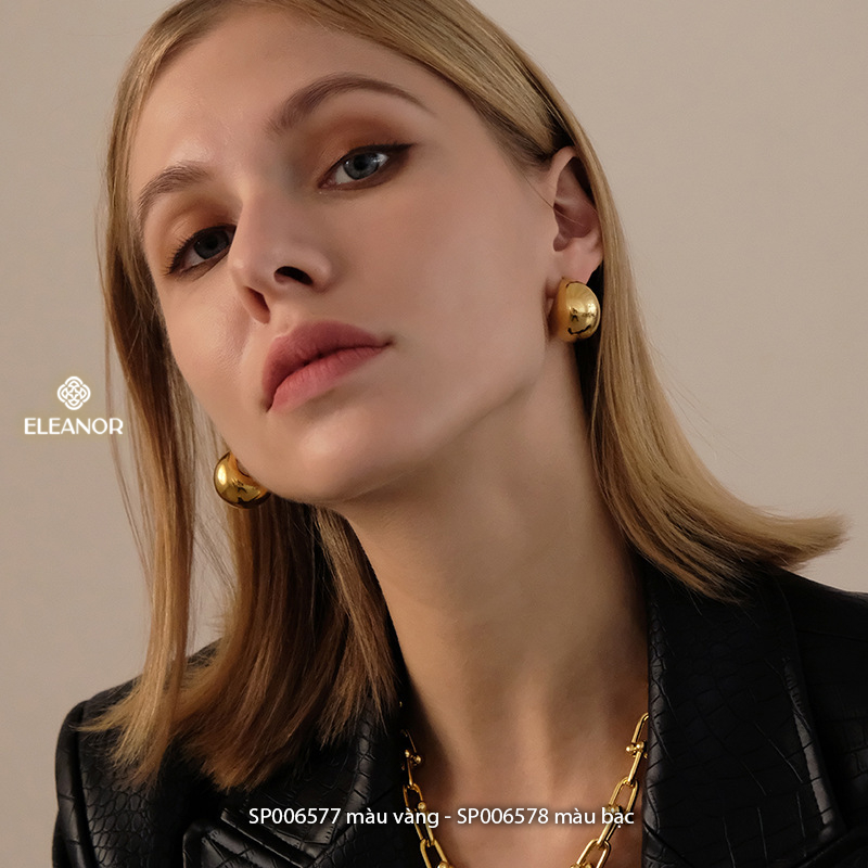 Bông tai nữ chuôi bạc 925 Eleanor Accessories mặt trăng phụ kiện trang sức khuyên tai basic 6577
