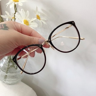 Gọng kính cận mắt tròn Hottrend nam nữ phong cách Hàn Quốc mắt kính không độ chống tia UV đẹp giá rẻ HANASO 019