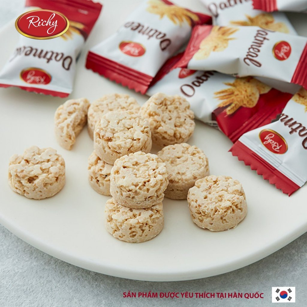 [MUA 3 TẶNG 1 QUAT] Combo 3 túi bánh yến mạch Oatmeal Richy 220g- 250g