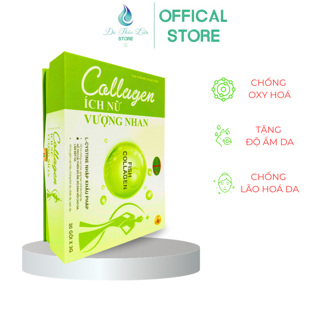 Ảnh Collagen ích Nữ Vượng Nhan Dạ Thảo Liên 1 Hộp 30 Gói | Collagen Ich Nu Vuong Nhan Da Thao Lien 1 Box of 30 Packets 2