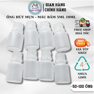 Ống Hút Mụn Máu Bầm Spa 100 Ống 5ml 10ml, Ống Hút Máu Bầm Dày Sau Nặn Mụn, lọ chiết mẫu 5BH 8BH