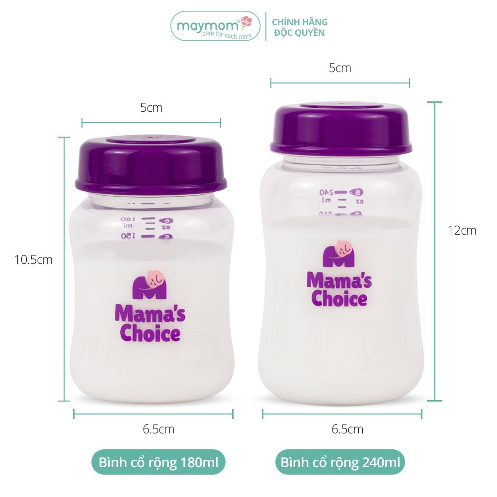 Ảnh Bình Trữ Sữa Cổ Rộng Mama's Choice, Tương Thích Máy Hút Sữa Spectra, Avent, Fatz, Rozabi, Cimilre Dung Tích 180ml-240ml 4