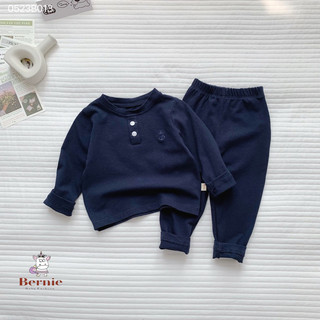 Bộ dài cotton thu đông thêu mỏ neo cho bé trai 8-24kg N010