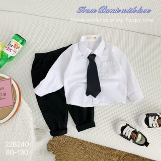 Bộ sơ mi kèm cà vạt cho bé trai 1-6 tuổi (9-24kg) N0045