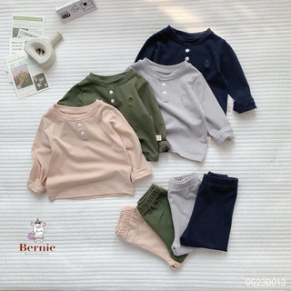 Bộ dài cotton thu đông thêu mỏ neo cho bé trai 8-24kg N010