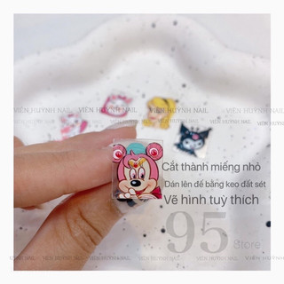 miếng vẽ hoạt hình sticker nail không có lớp keo ( set 10 miếng kích thước 9.7x6.7cm)