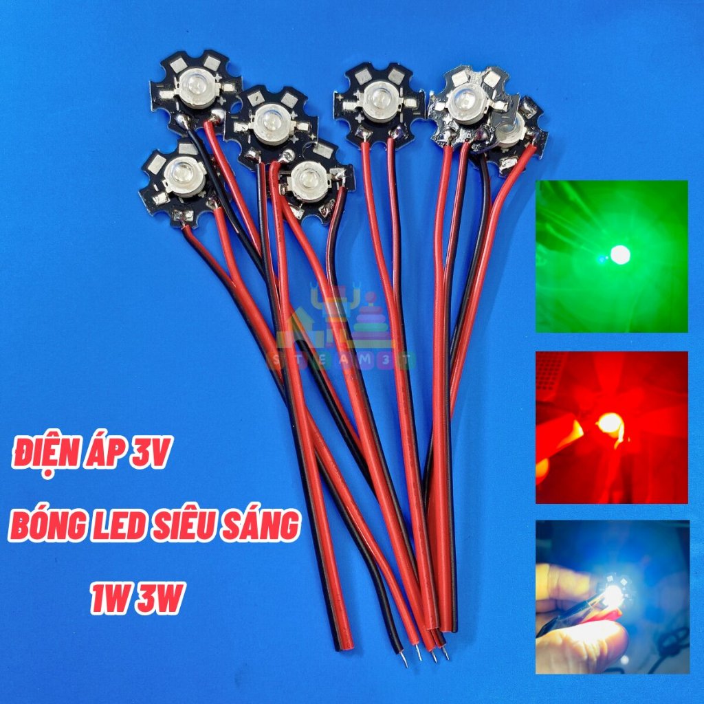Bóng đèn LED siêu sáng 1W - Điện 3V - Lắp cho diều - đủ màu sắc ...